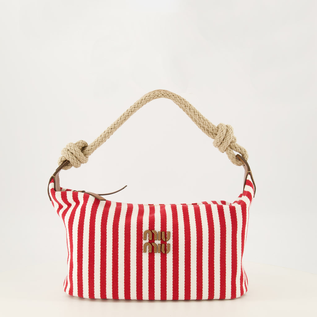 Sacs à main et épaule Mini saco às riscas vermelho e branco Miu Miu Rouge Femme