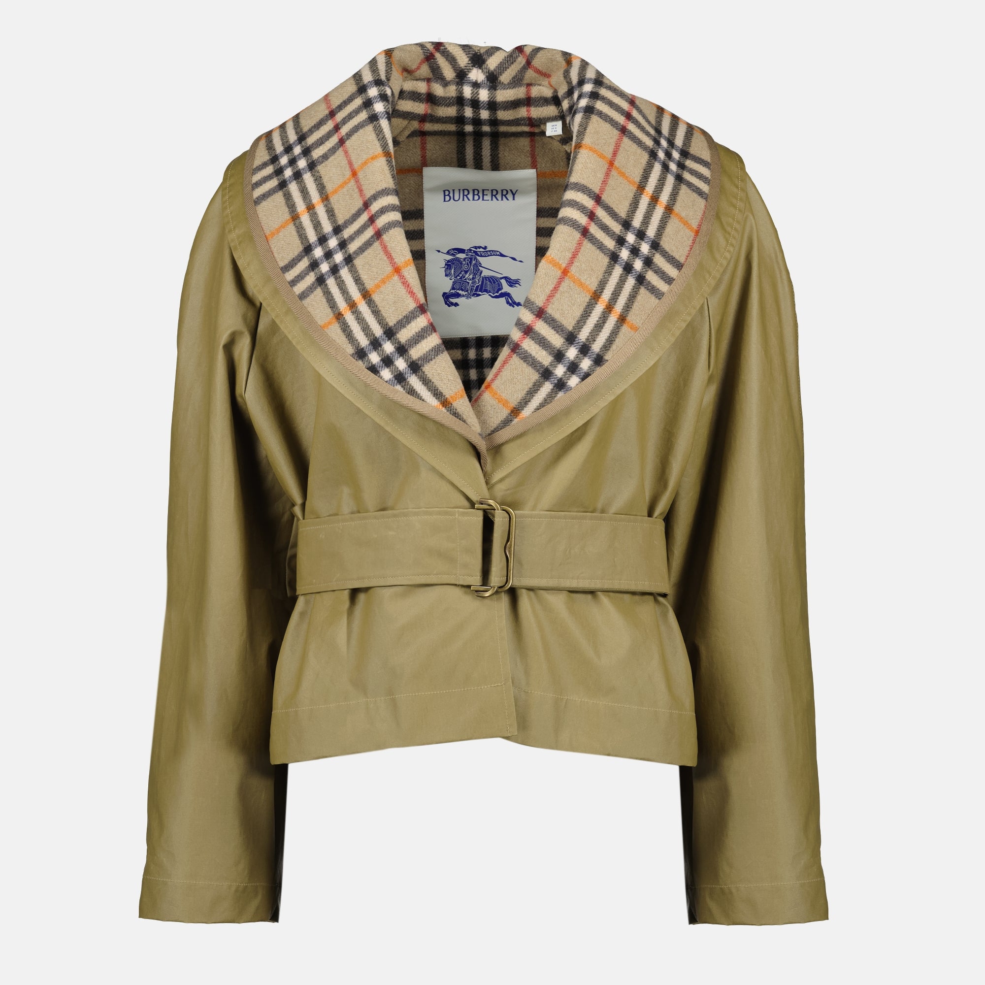 Image de l'article Veste courte Check de la marque Burberry pour Femme - Saison Printemps-Été 2026 - Vue de Face