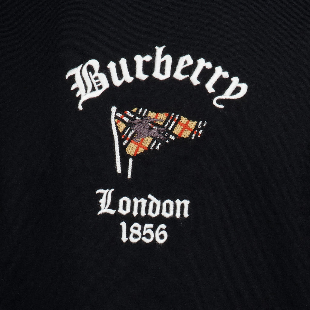 T-shirts T-shirt Nera Check Flag Burberry Noir Homme
