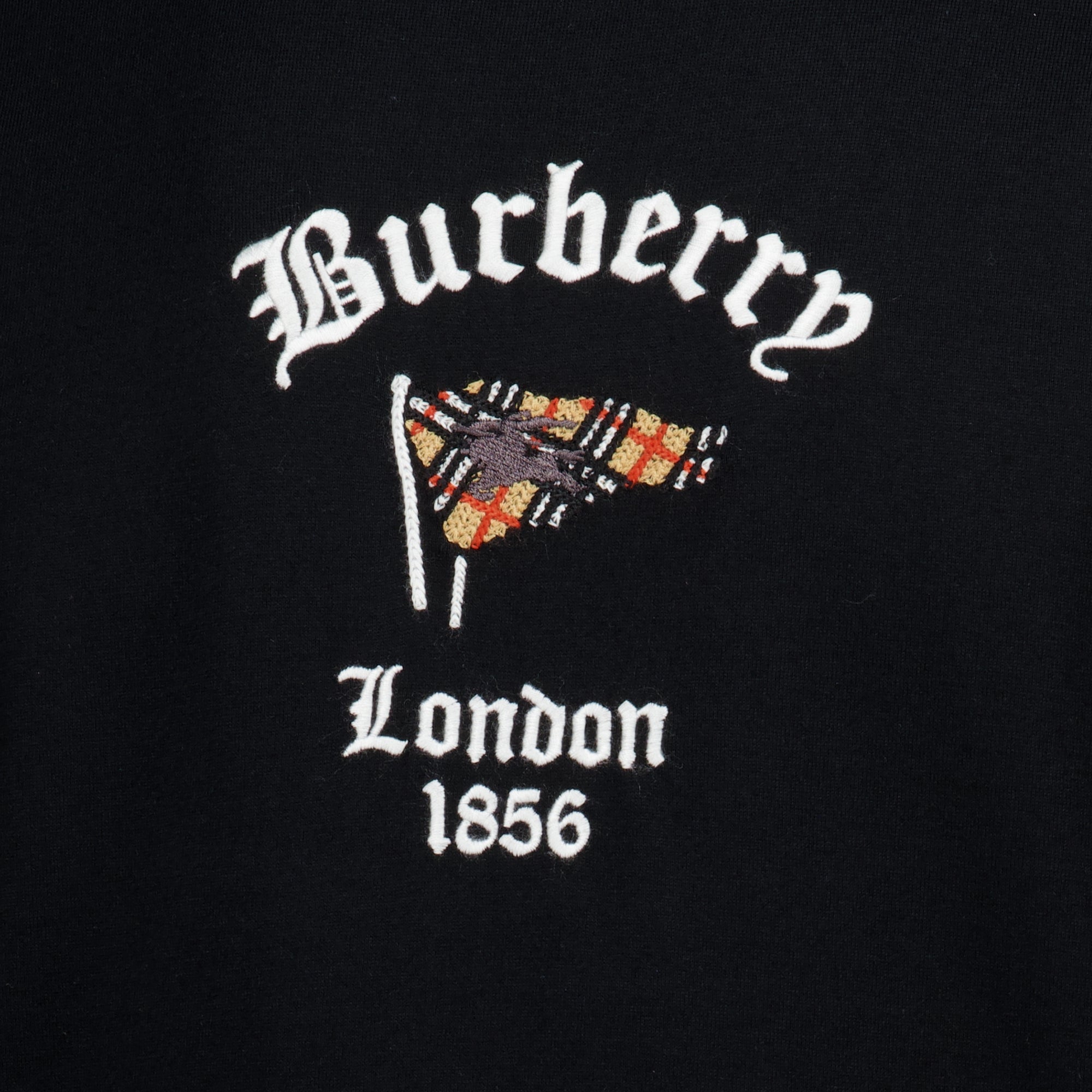 T-shirts T-shirt Nera Check Flag Burberry Noir Homme