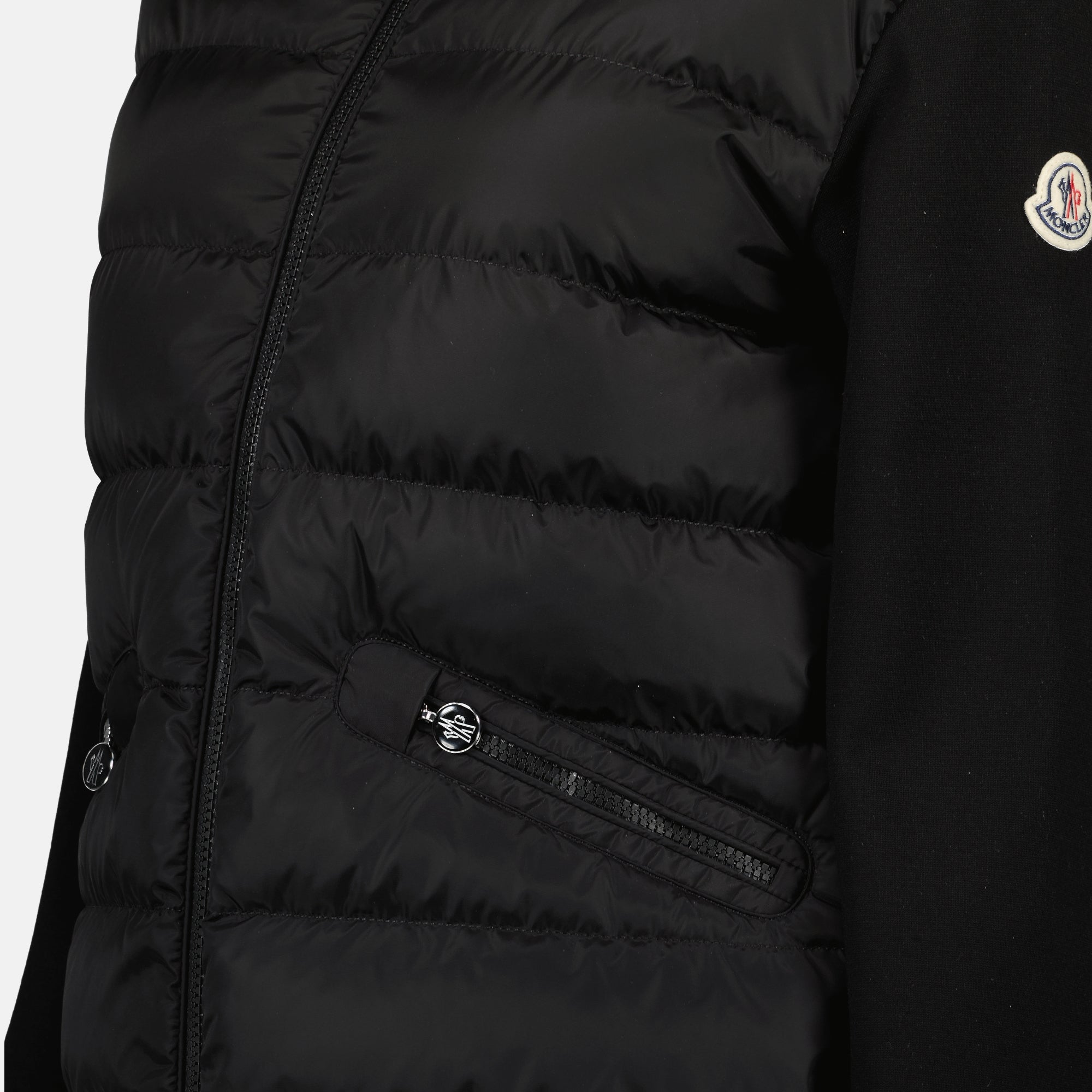 Jackets Two-tone quilted jacket Moncler Black Femme
