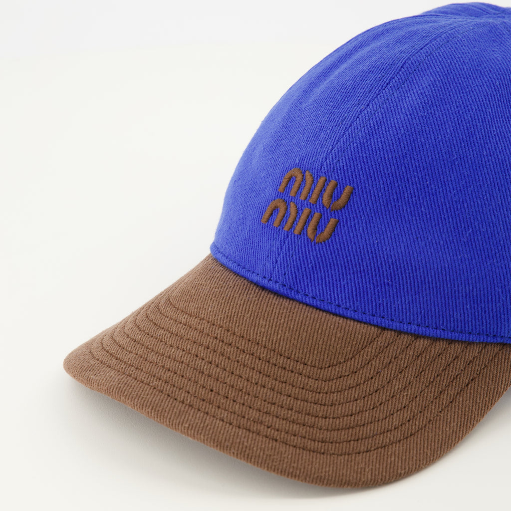 Image de l'article Casquette effet denim bleu et marron de la marque Miu Miu pour Femme - Saison Printemps-Été 2026 - Vue détaillée_3