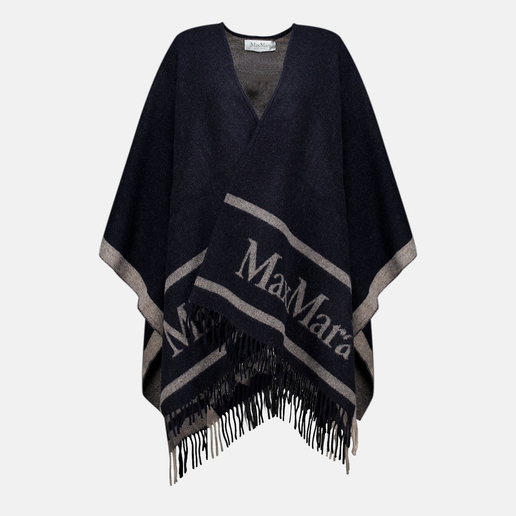 Vestes Poncho de Lã Azul Marinho Max Mara Bleu foncé Femme