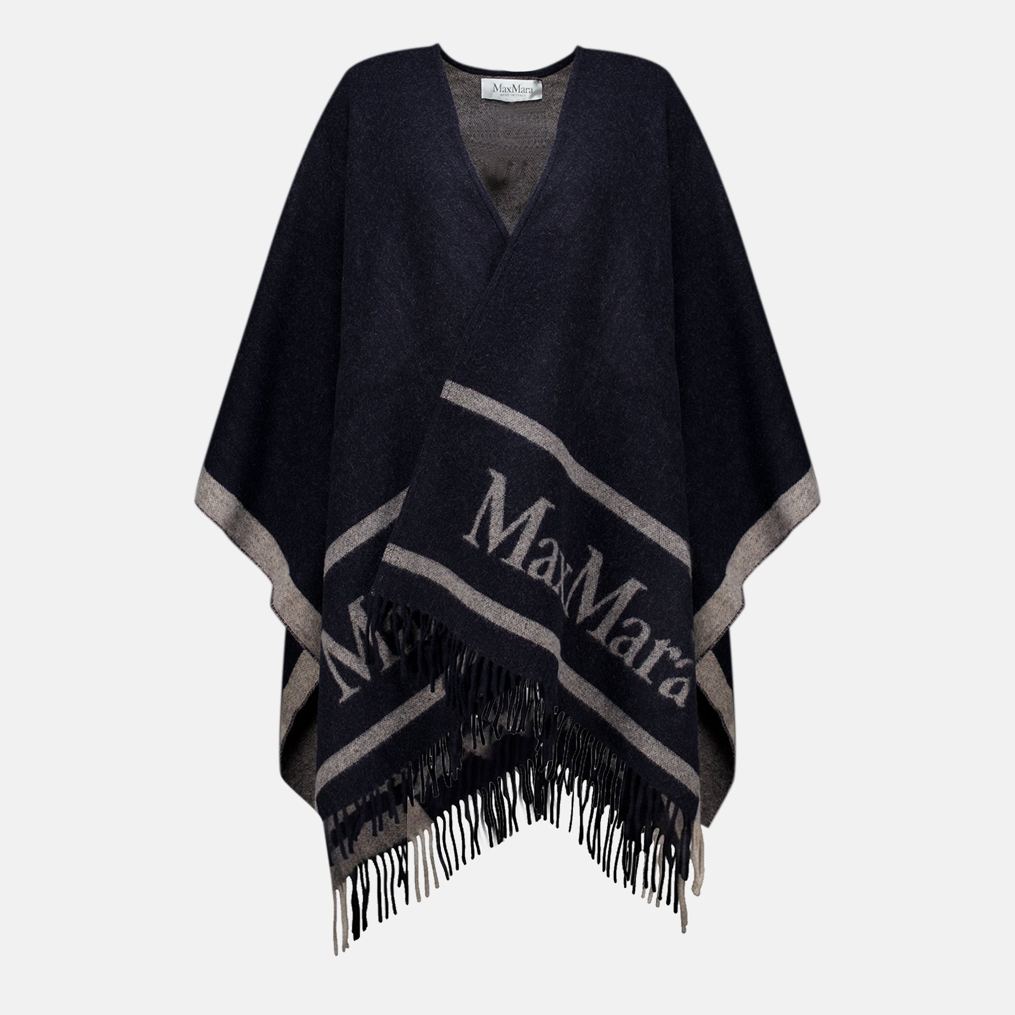 Vestes Poncho de Lã Azul Marinho Max Mara Bleu foncé Femme