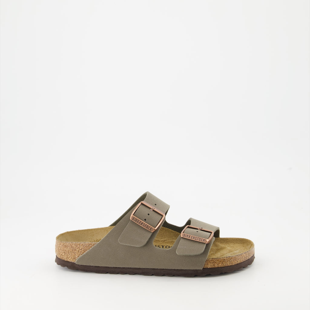 Scarpe aperte Claquettes Arizona Birko-Flor Birkenstock Cachi Homme