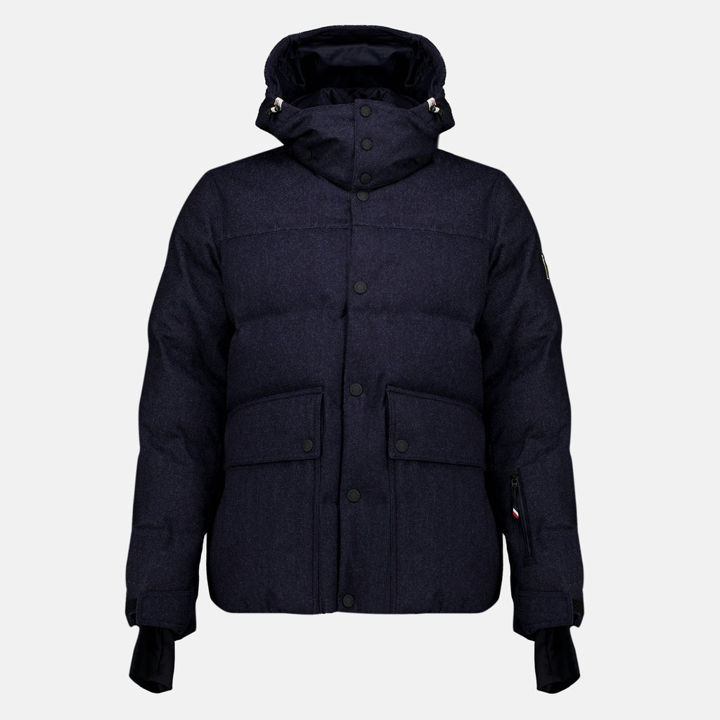 Manteaux Servance Denim Effekt Ski Daunenjacke Moncler Grenoble Bleu foncé Homme