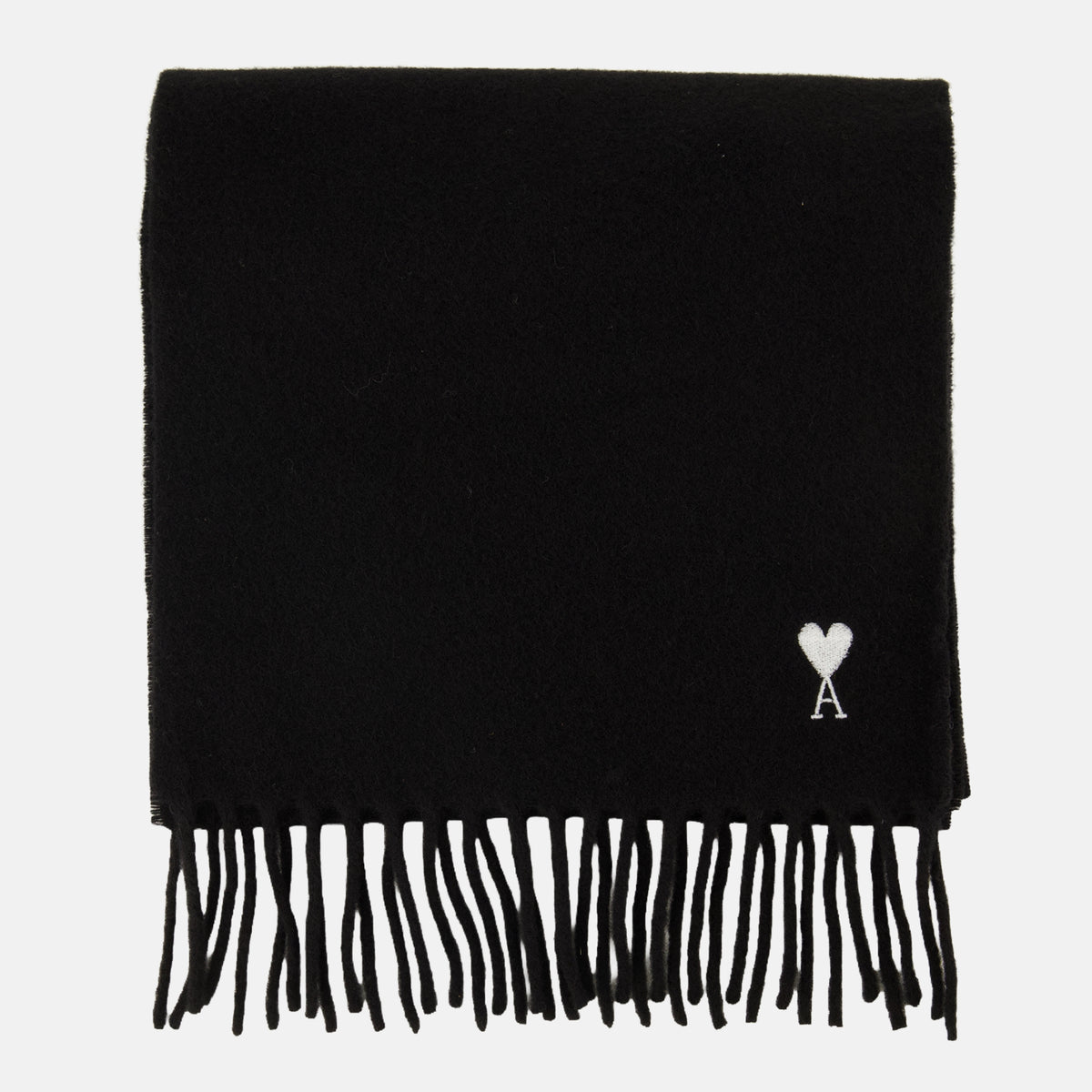 Écharpes, foulards et gants Schwarzer Wollschal Ami PARIS Noir Unisexe
