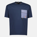 Imagen del artículo Camiseta de hombre con bolsillo de denim azul marino de la marca Moncler Grenoble - Temporada Primavera-Verano 2026 - Vista Frontal