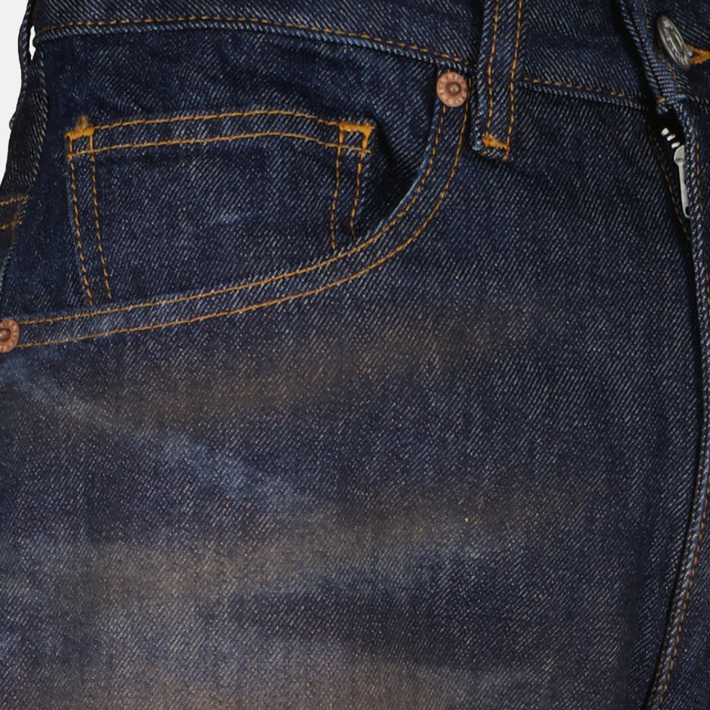 Pantalons Pantaloni in Denim Blu Scuro Ampio Mm6 Bleu foncé Femme