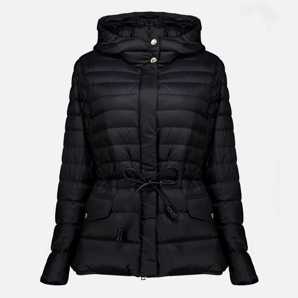 Manteaux Doudoune Raies noir Moncler Noir Femme