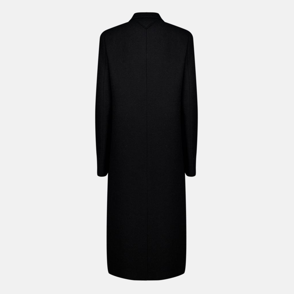 Manteaux Cappotto Nero in Lana Prada Noir Femme