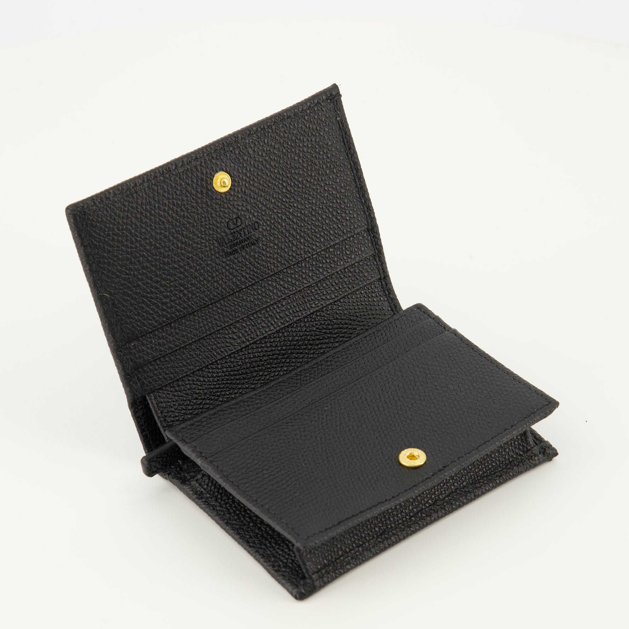 Petite maroquinerie 黒のレザーVlogo財布 Valentino Garavani Noir Femme