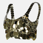 Image de l'article Brassière en pastilles Sparkle dorées de la marque Rabanne pour Femme - Saison Printemps-Été 2026 - Vue détaillée_1