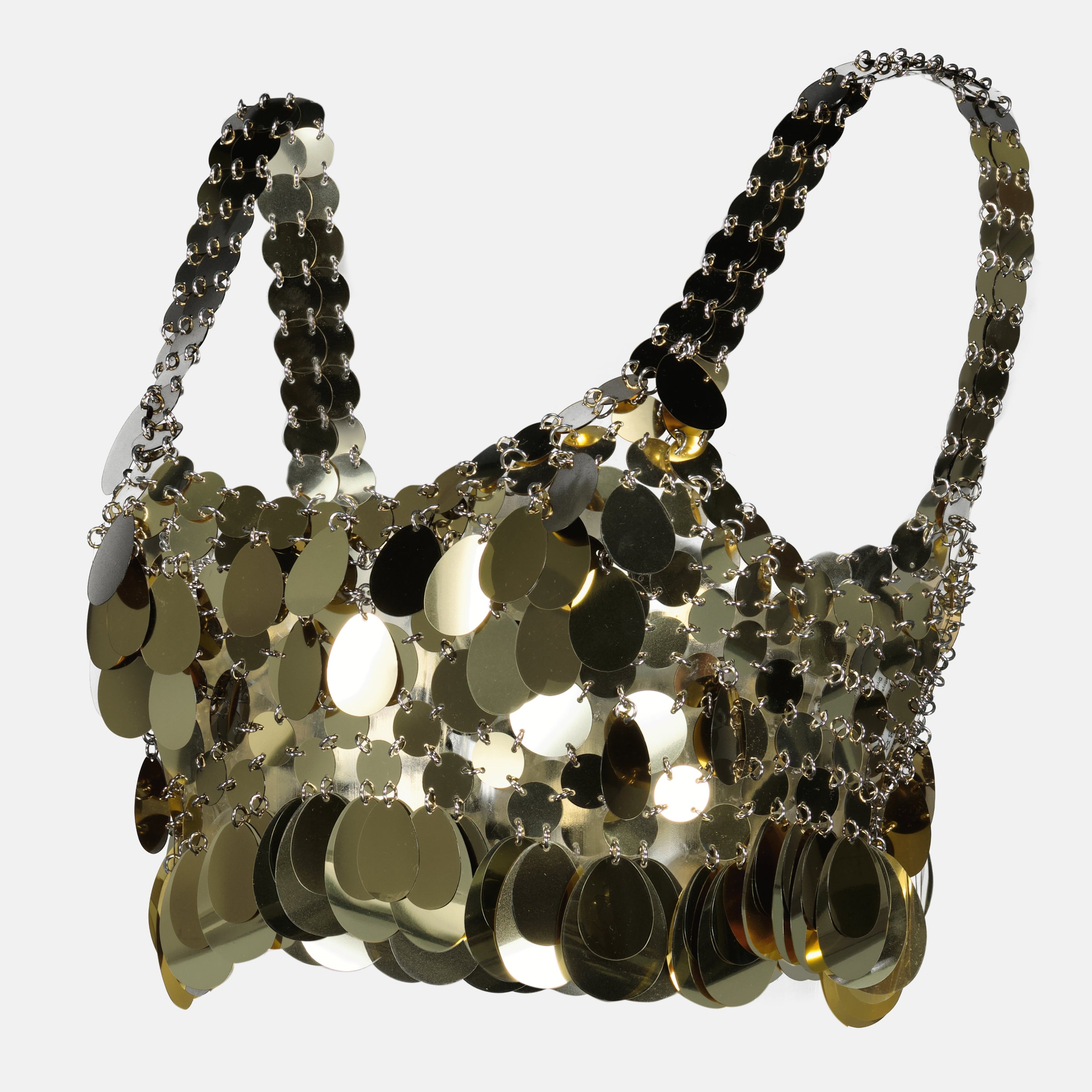 Image de l'article Brassière en pastilles Sparkle dorées de la marque Rabanne pour Femme - Saison Printemps-Été 2026 - Vue détaillée_1