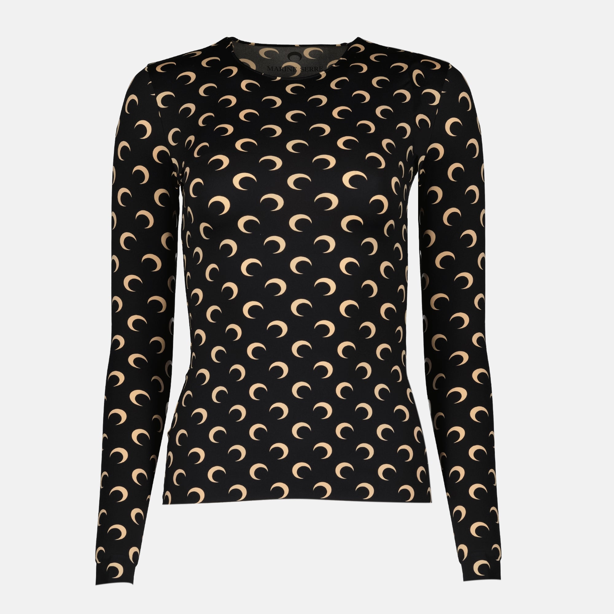 Image de l'article Top Jersey Moon noir et beige de la marque Marine Serre pour Femme - Saison Automne-Hiver 2025 - Vue de Face