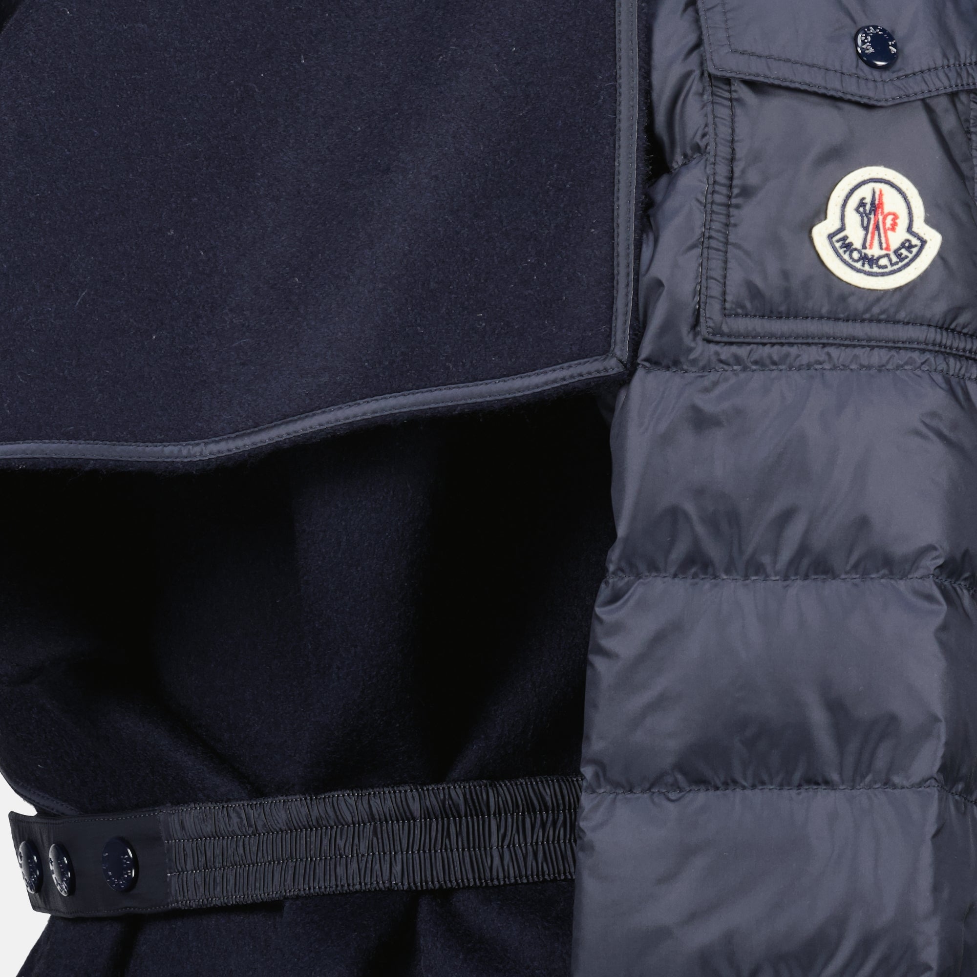 Vestes Cape en laine matelassée Moncler Bleu foncé Femme