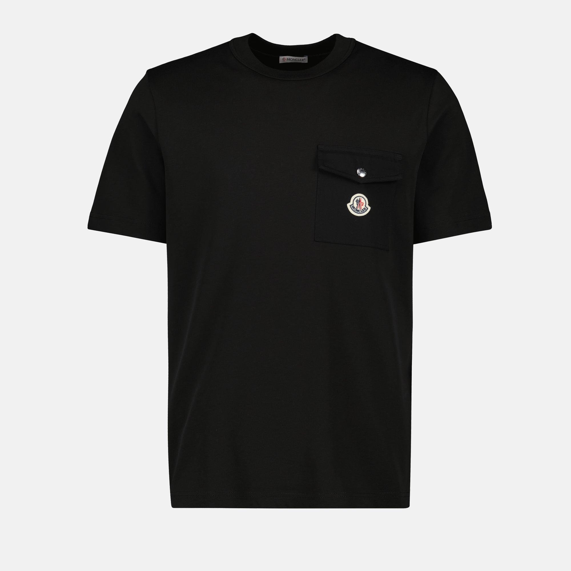 Camisetas T-Shirt com Bolso e Logo Moncler Preto Homme
