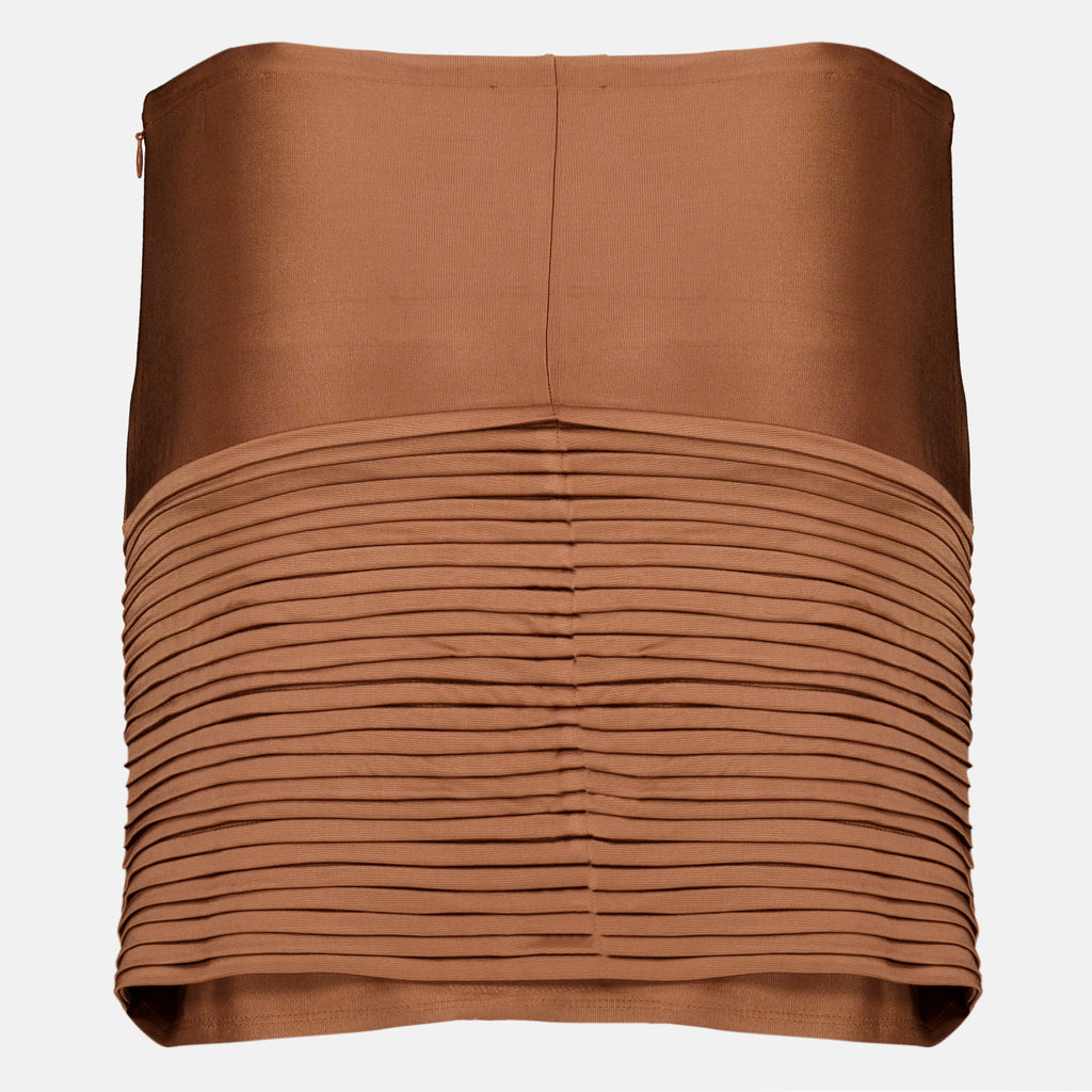 Jupes Mini jupe en satin marron Rabanne Marron Femme