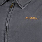 Vestes Blouson en chambray gris Miu Miu Gris Femme
