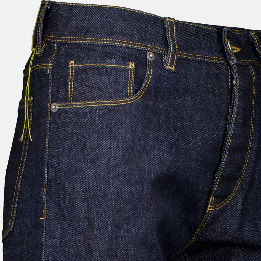 Pantalons 대조적인 노란색 스티칭이 있는 슬림 진 Fendi Bleu foncé Homme