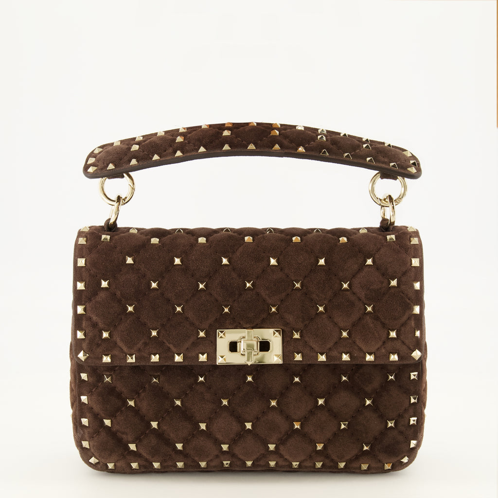 Sacs à main et épaule リックスタッド スパイク 中型ブラウンスエードバッグ Valentino Garavani Marron Femme