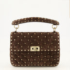Sacs à main et épaule リックスタッド スパイク 中型ブラウンスエードバッグ Valentino Garavani Marron Femme