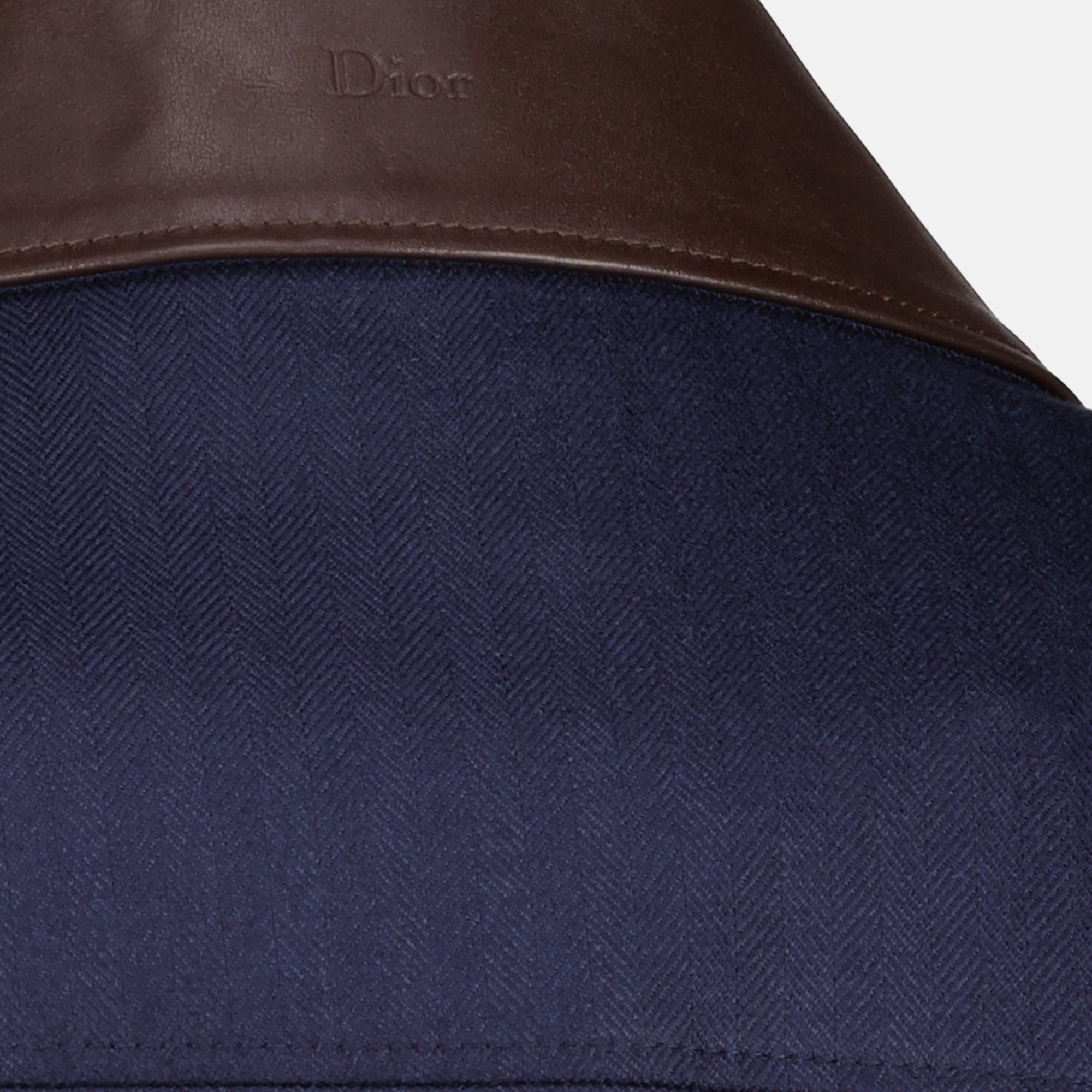 Vestes CASACO DE COLARINHO DE COURO AZUL MARINHO Dior Bleu foncé Homme