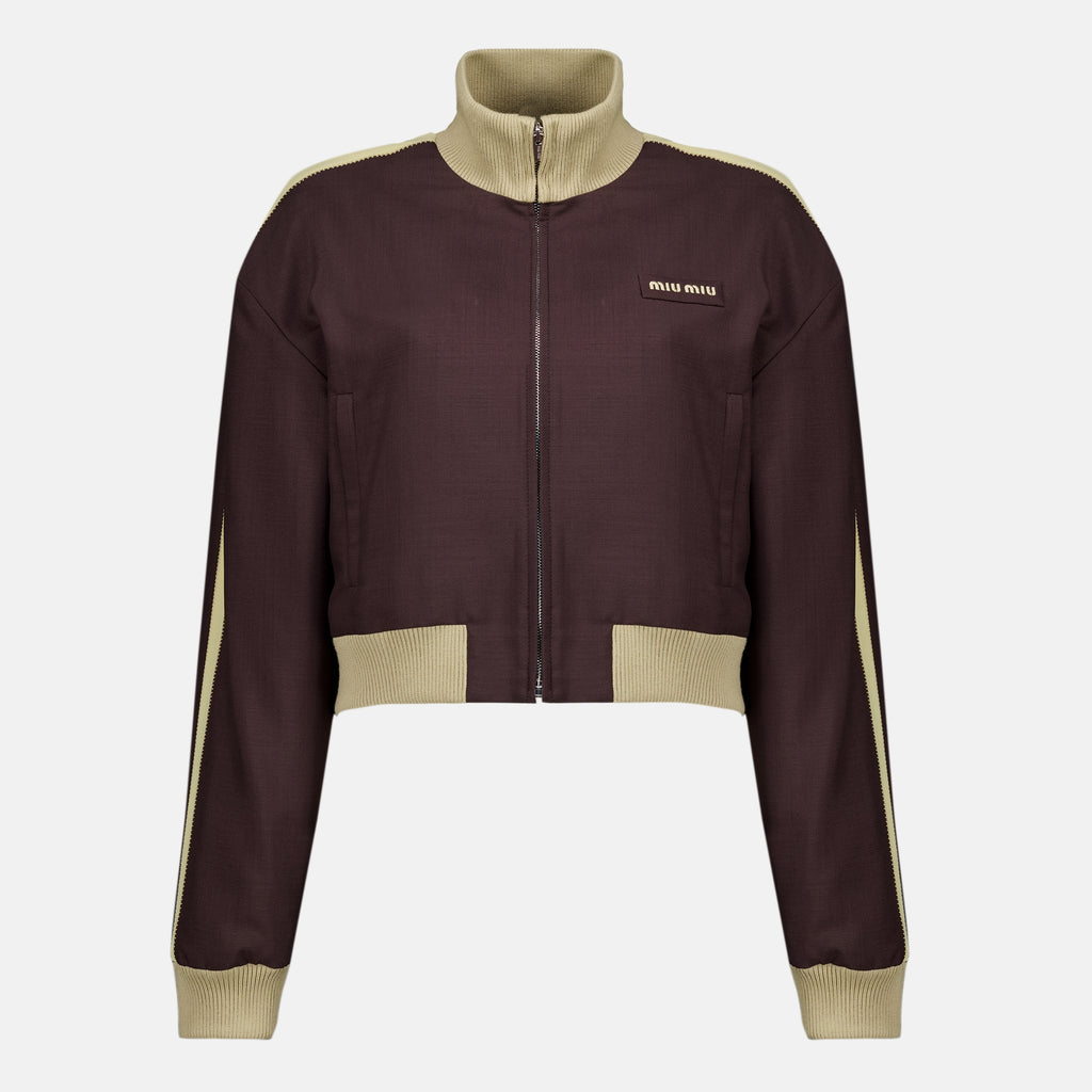 Vestes Blouson en mohair de chevreau marron Miu Miu Marron Femme
