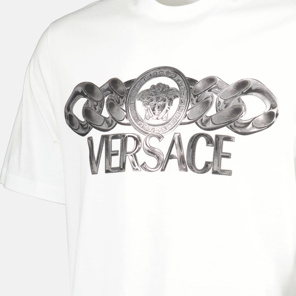 티셔츠 메두사 온 체인 티셔츠 Versace 하얀색 Homme
