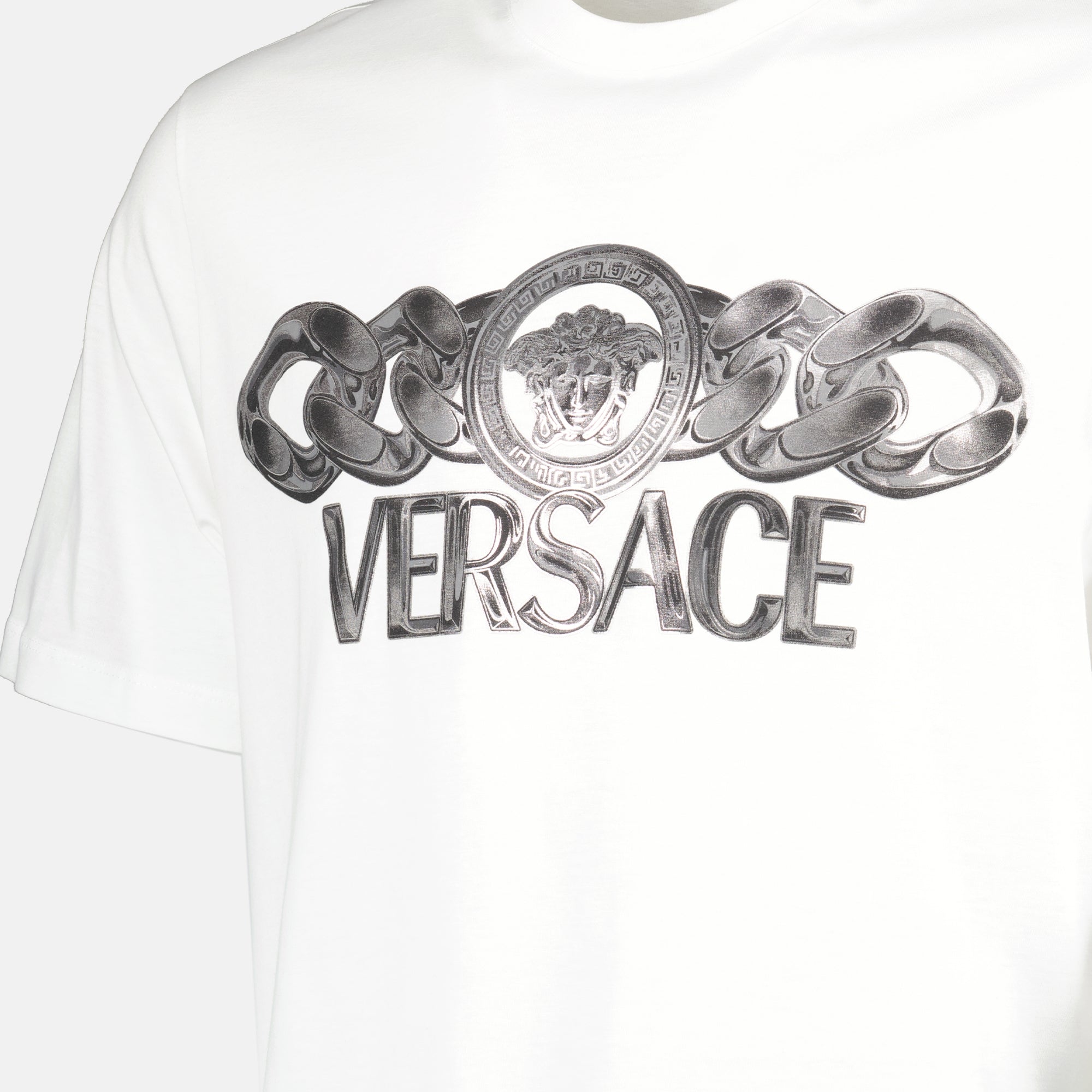 티셔츠 메두사 온 체인 티셔츠 Versace 하얀색 Homme