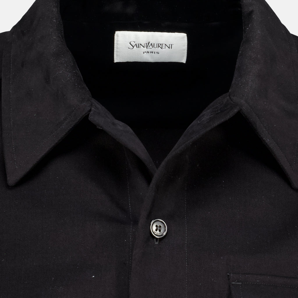 Chemises ブラックコットンオーバーシャツ Saint Laurent Noir Homme