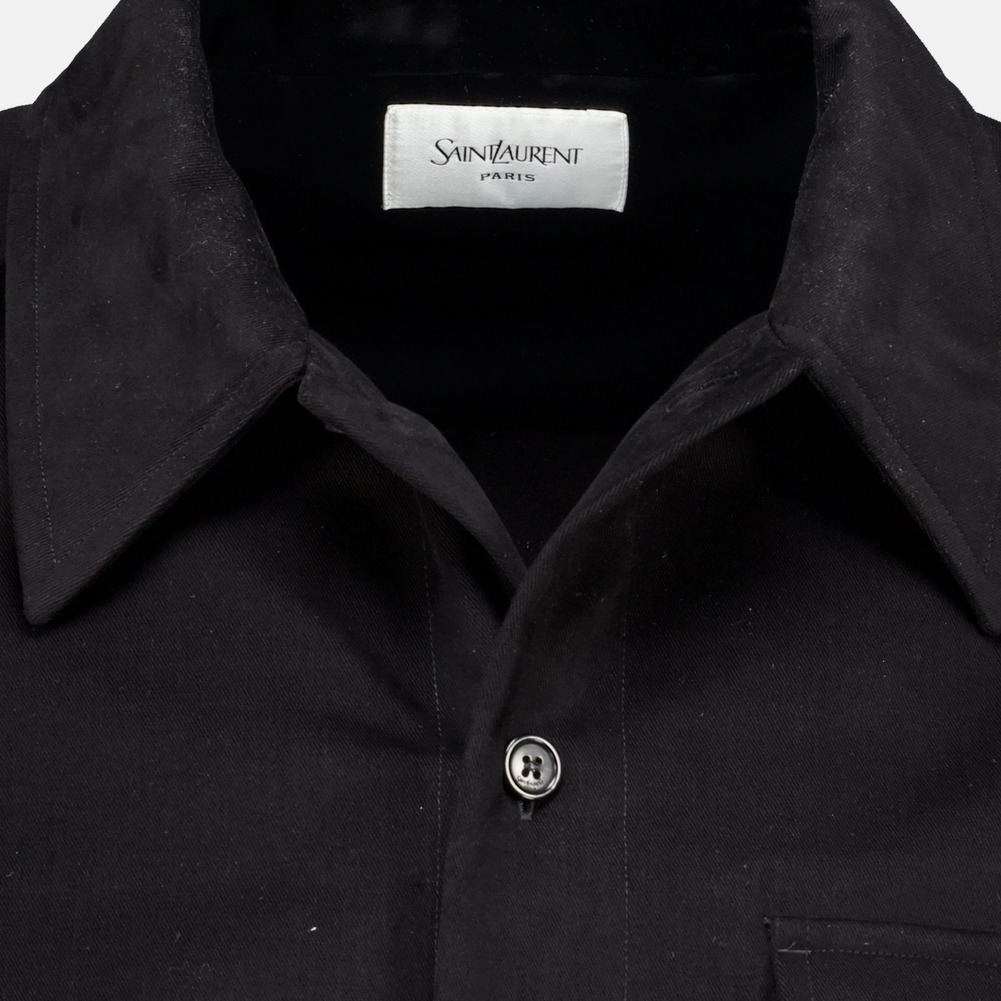 Chemises Surchemise noire en coton Saint Laurent Noir Homme