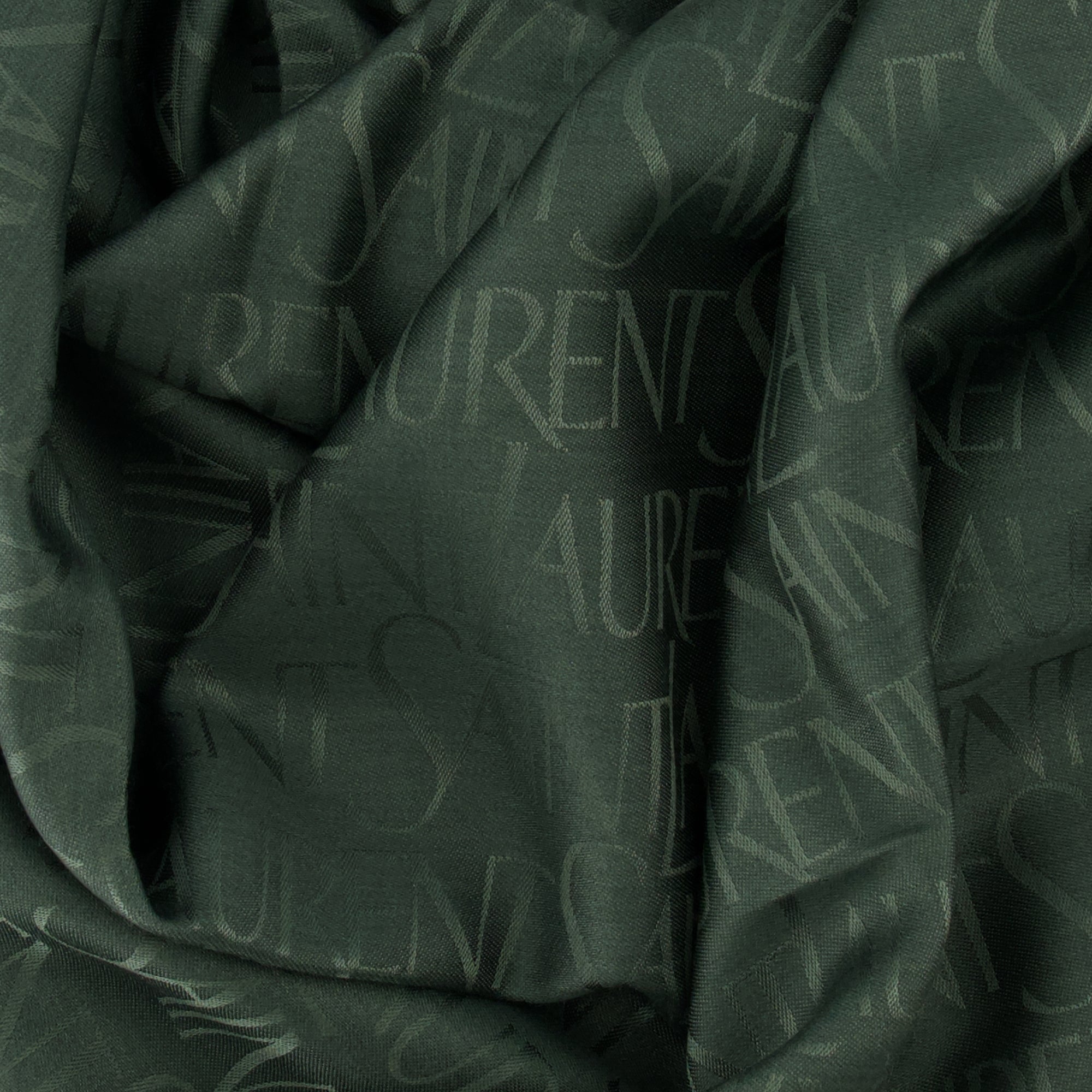 Écharpes, foulards et gants 양모와 실크로 제작된 초록색 프린트 숄 Saint Laurent Vert Homme