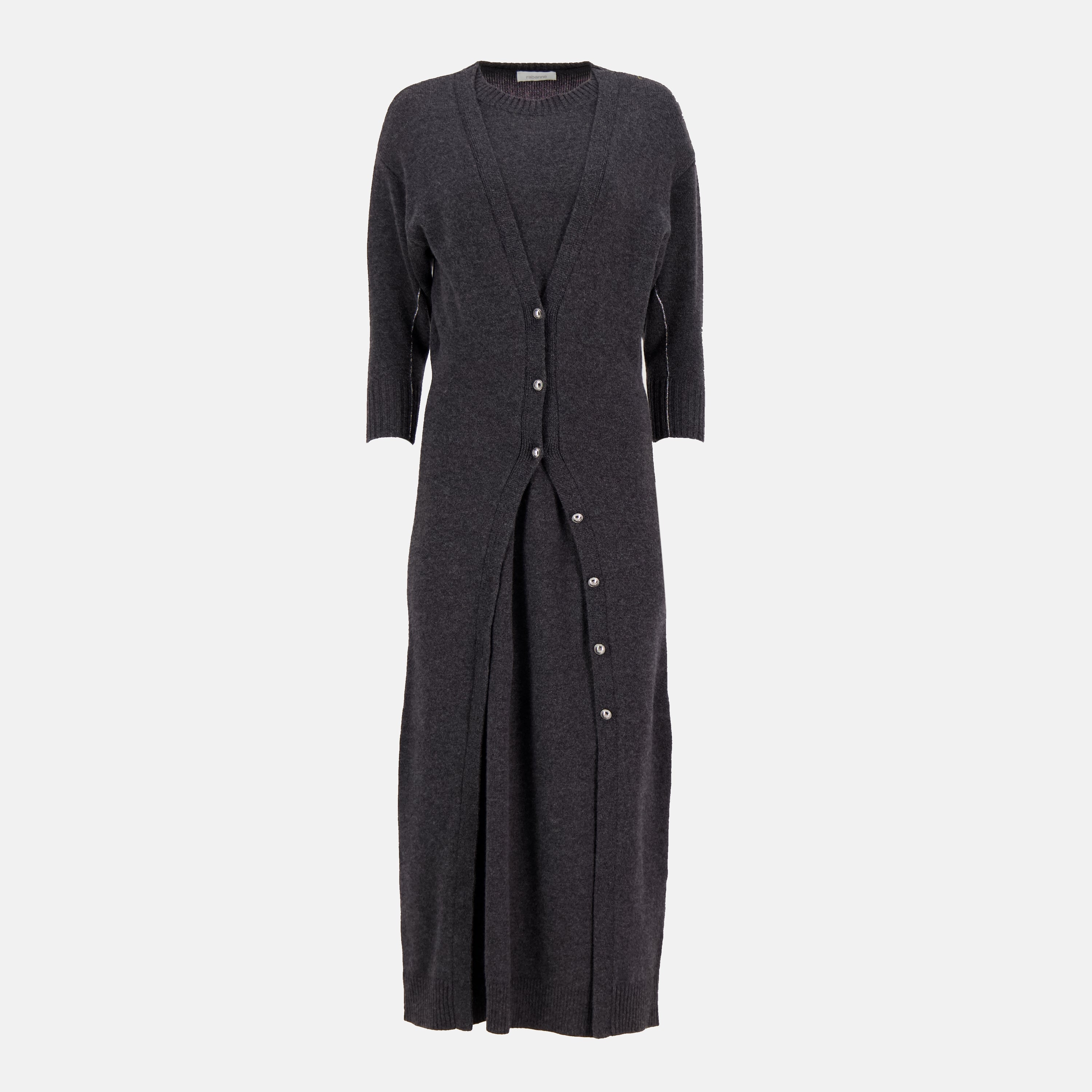 Immagine del vestito lungo in lana di Rabanne per donna - Stagione Autunno-Inverno 2025 - Vista Frontale