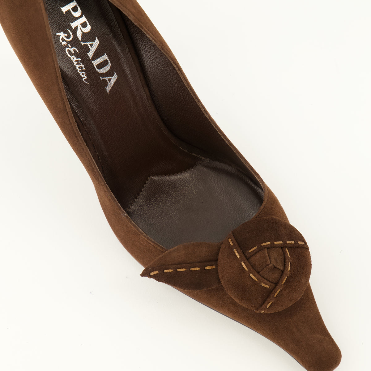 Escarpins ブラウンスエードパンプス Prada Marron Femme