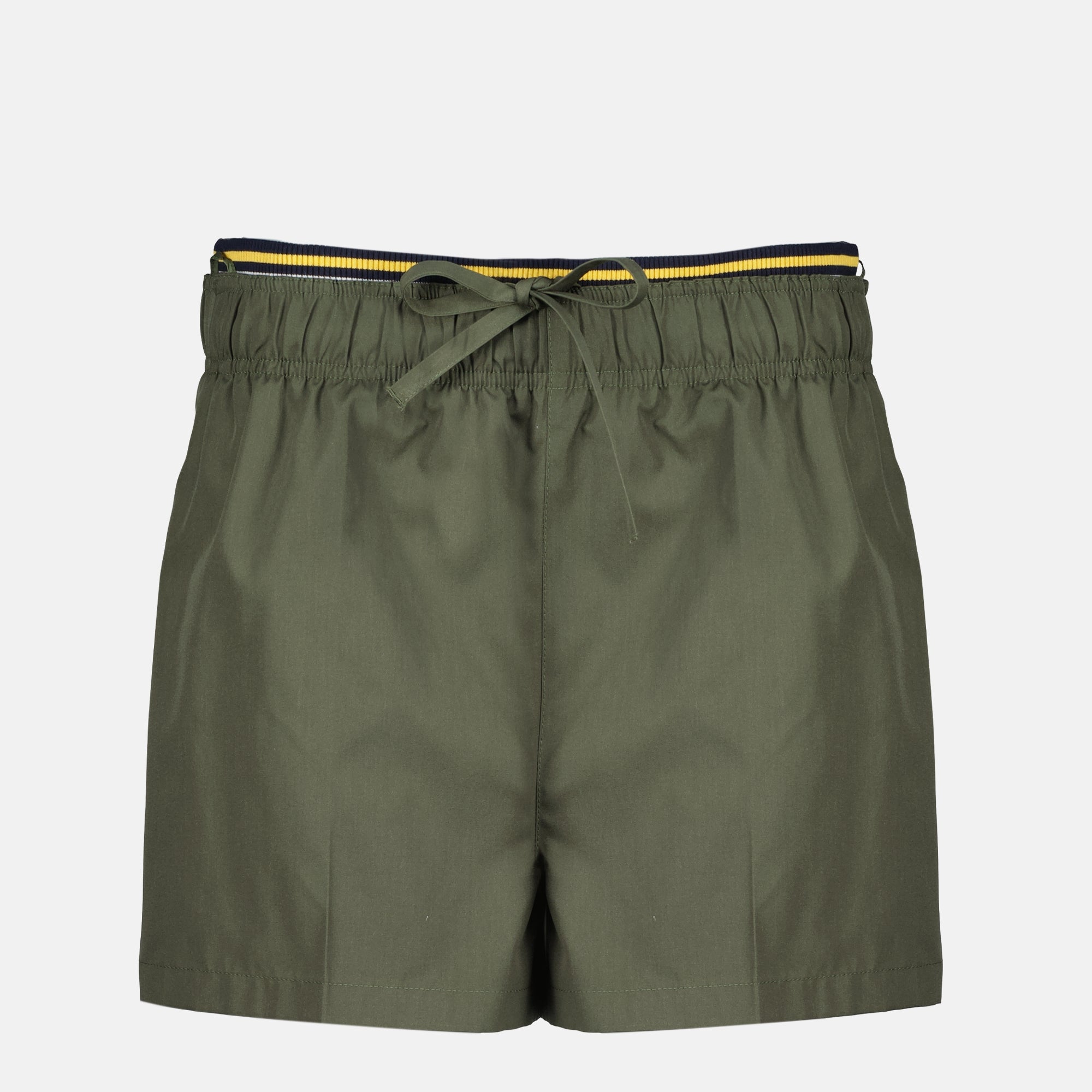 Image of the women's khaki nylon shorts by Prada - Spring-Summer 2026 - Front View