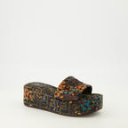Image de l'article Mules compensées à motif FF floral de la marque Fendi pour Femme - Saison Printemps-Été 2026 - Vue de Dos