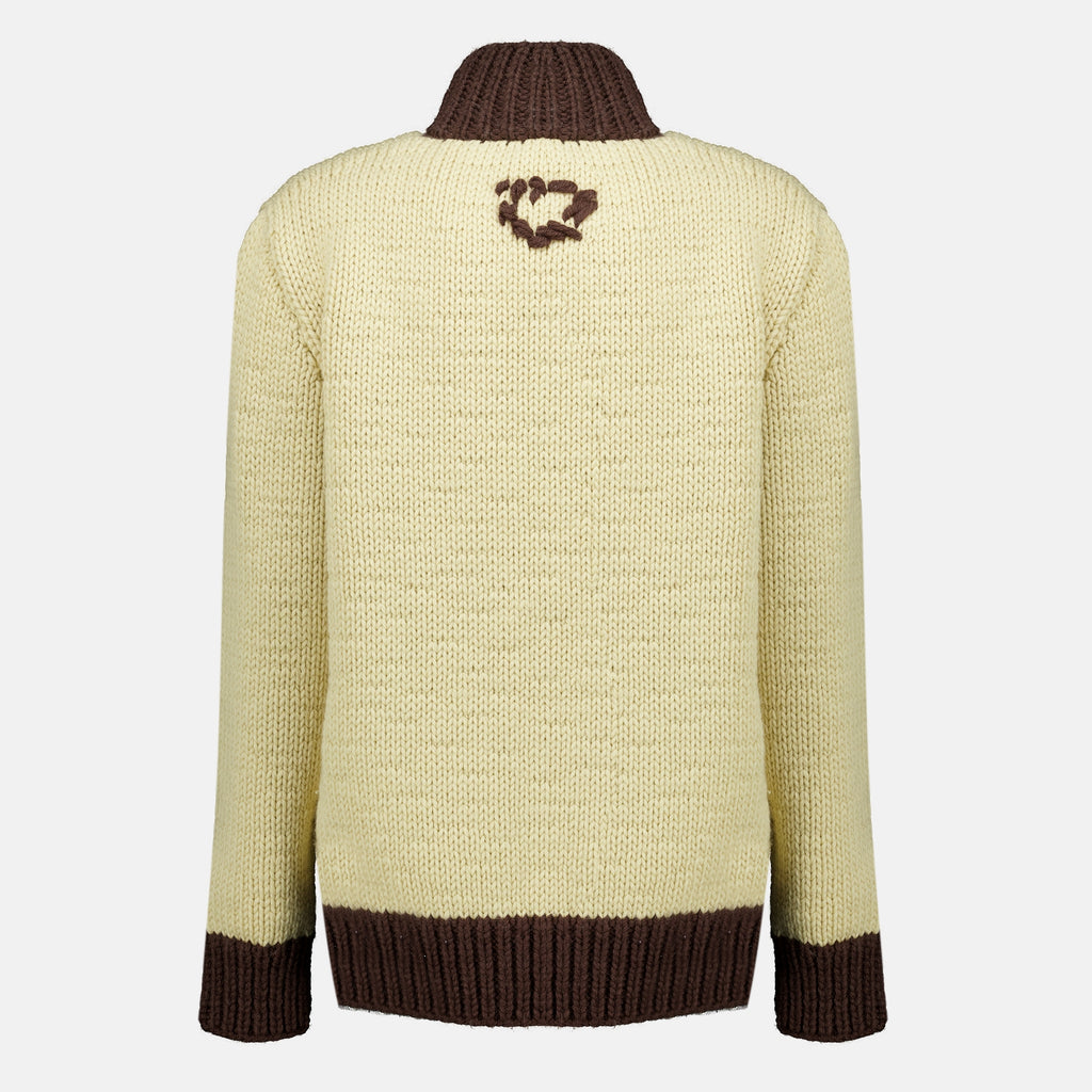 Maille ジップウールカーディガン Prada Marron Femme