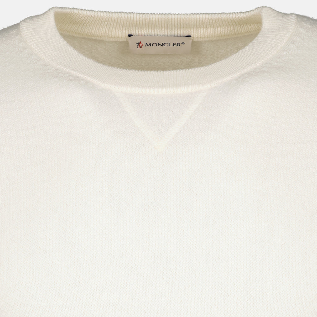 Maille Suéter de lana blanca Moncler Blanc Homme