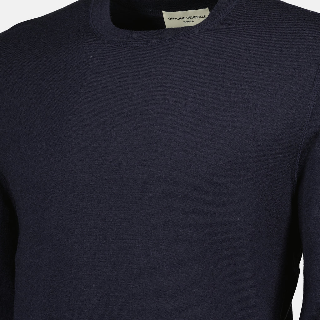 Image of the Officine Générale long sleeve t-shirt for men - Autumn-Winter 2025 season - Detailed view_1