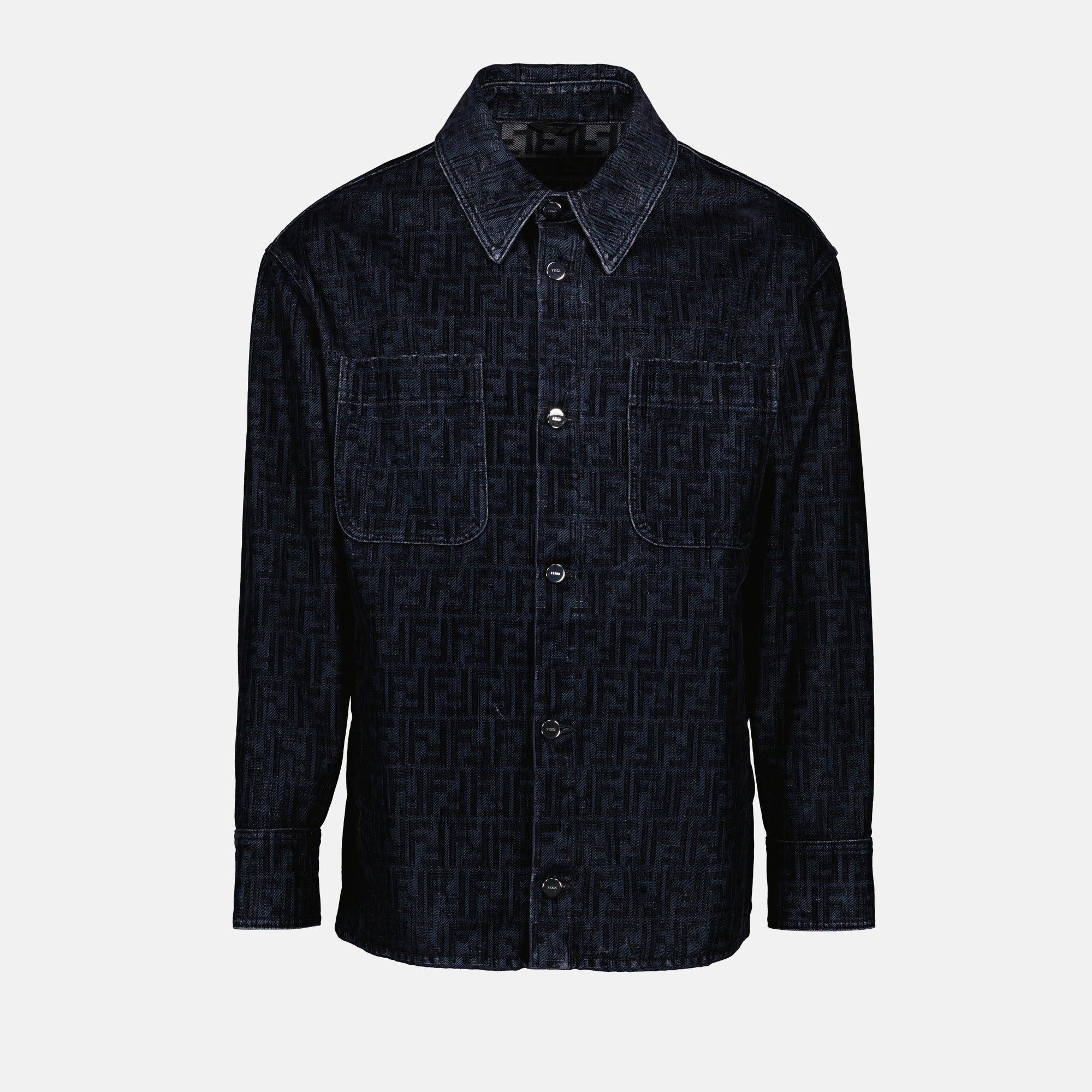 Shirts FF Denim Shirt Fendi Dark blue Homme