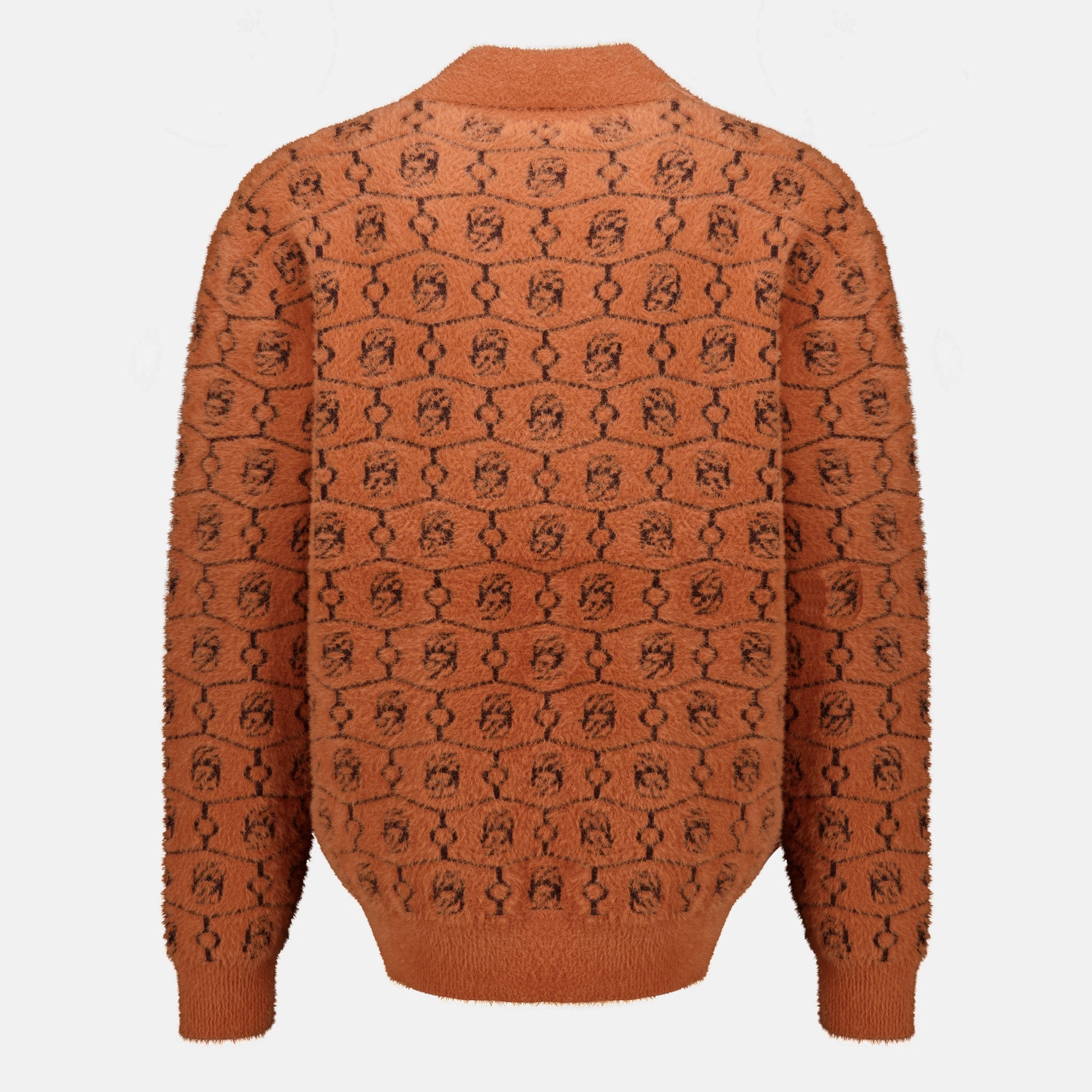 Maille Braunes Woll-Monogramm-Polo Drole De Monsieur Marron Homme