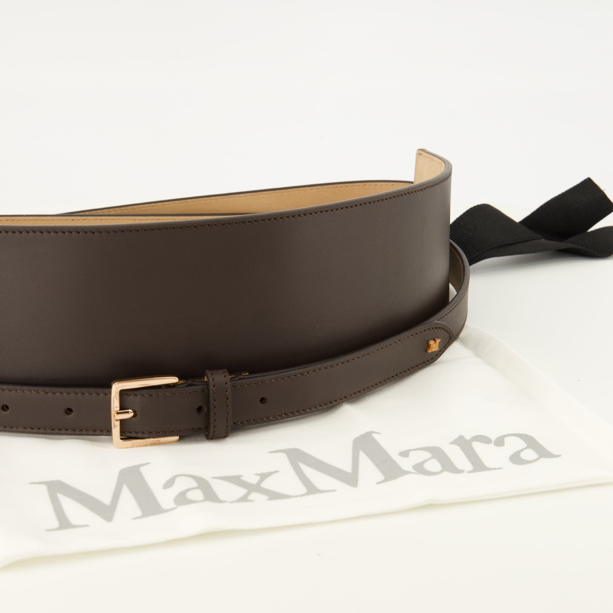 Ceintures Cinturón de Cuero Marrón Max Mara Marron Femme