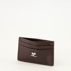 Petite maroquinerie Porte-cartes AC en cuir naplack bordeaux Courrèges Bordeaux Femme