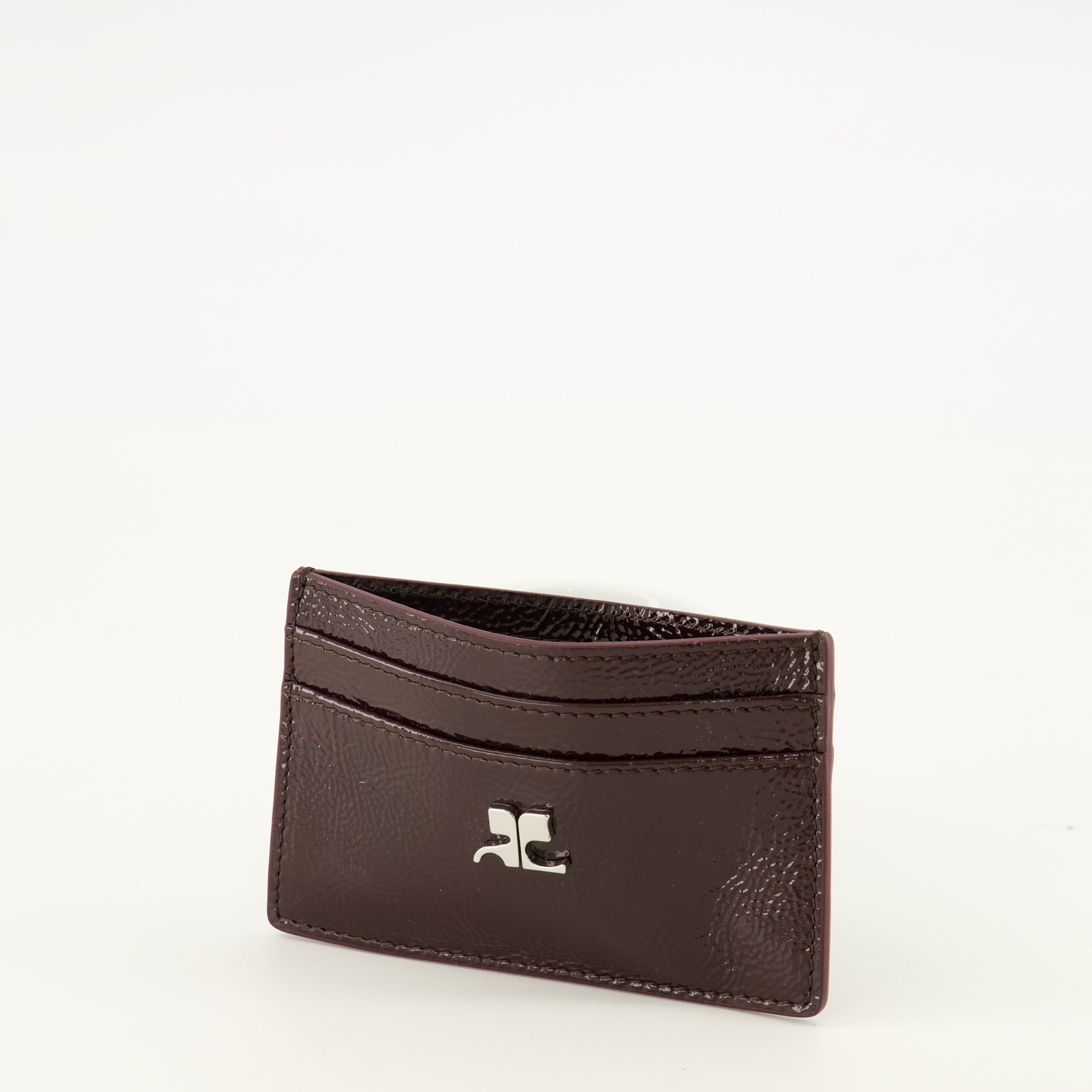 Petite maroquinerie Porte-cartes AC en cuir naplack bordeaux Courrèges Bordeaux Femme