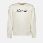 Sweatshirts Sweat à logo brodé Moncler Blanc Homme