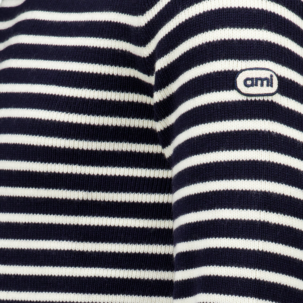 Sweatshirts Pull marinière bleu en laine Ami PARIS Bleu foncé Unisexe