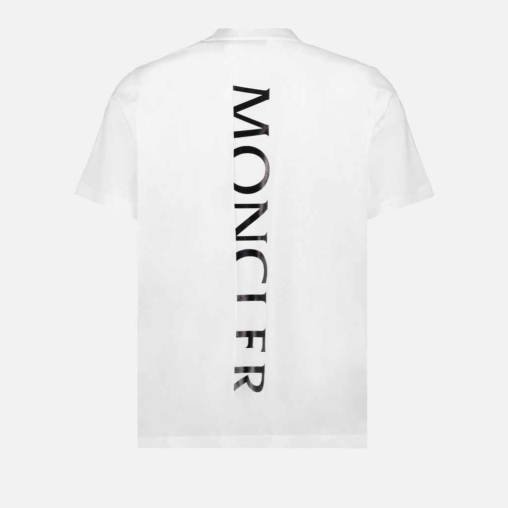 T-shirts T-shirt à logo vertcal Moncler Blanc Homme
