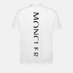 T-shirts T-shirt à logo vertcal Moncler Blanc Homme