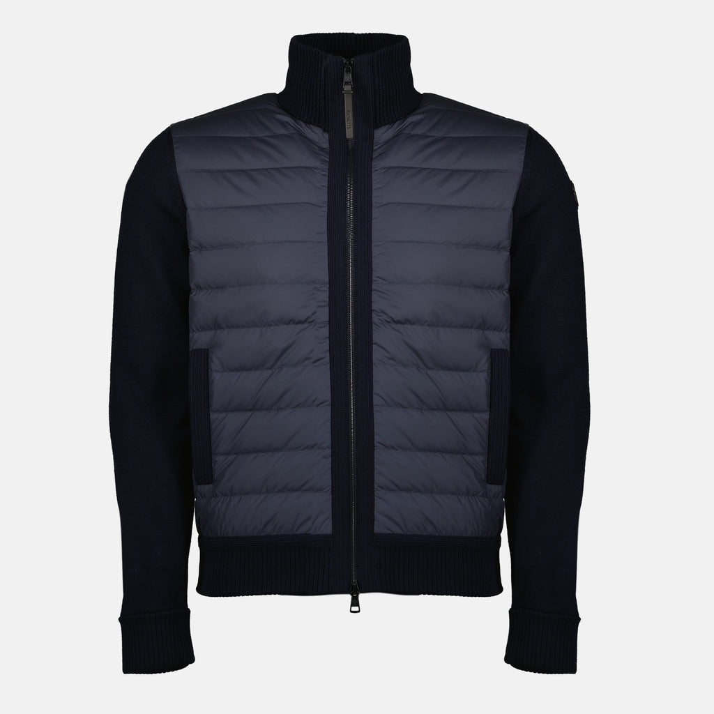 Imagen del cárdigan bicolor azul marino de la marca Moncler para Hombre - Temporada Primavera-Verano 2026 - Vista frontal